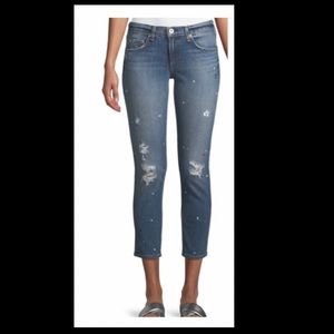 Rag & bone Dre Capri paint splatter